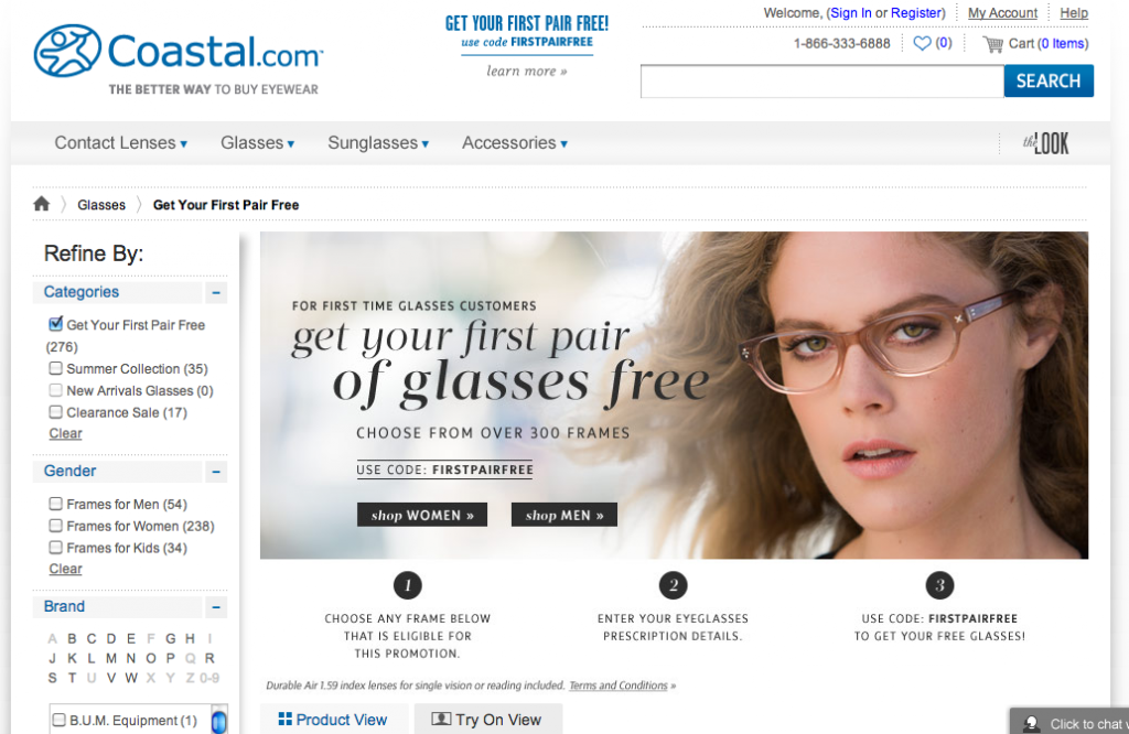 “Free” Glasses from Coastal